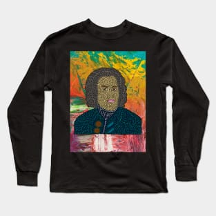 Bach Portrait - Abstract Background Long Sleeve T-Shirt